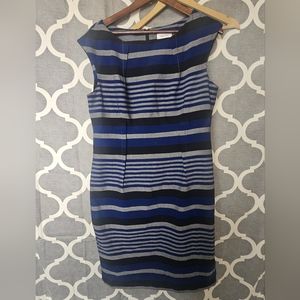Calvin Klein business dress blue stripes size 14